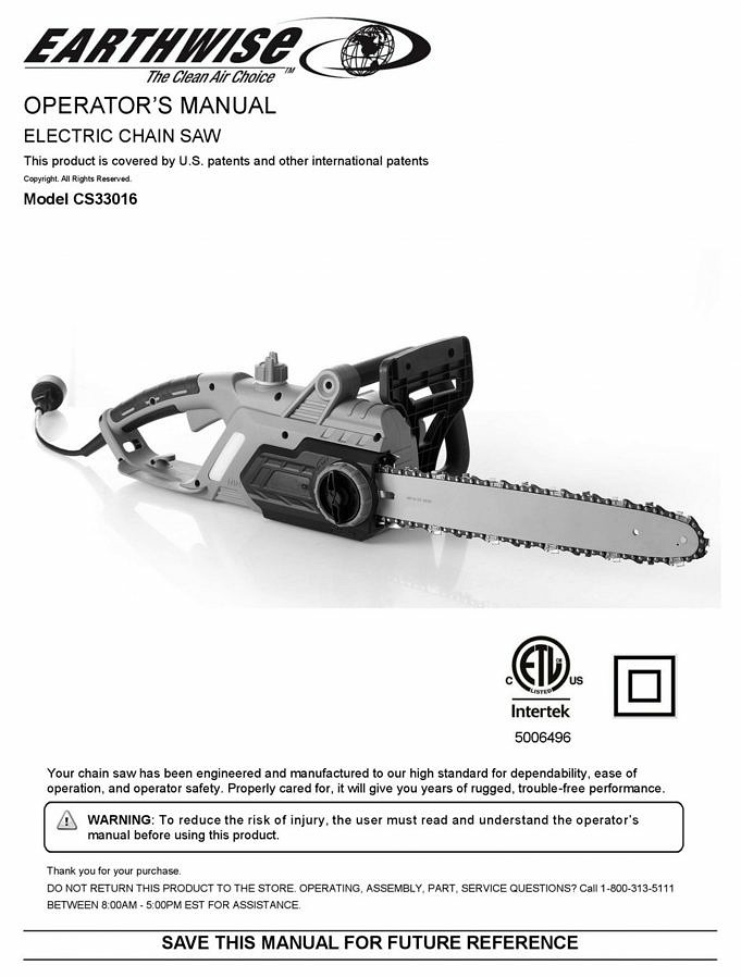 chainsawjournal Earthwise LCS35814 Examen De La Tronçonneuse Une Batterie De 58 Volts